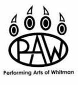 PAW Performing Arts of Whitman Paw Logo